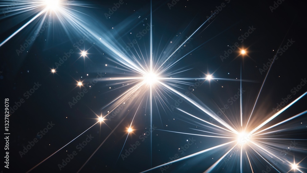 Poster blurred refraction light, bokeh or flare overlay visual effect