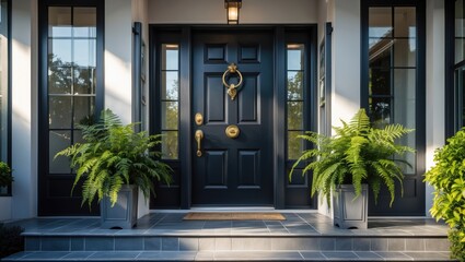 Inviting entrance featuring a front door