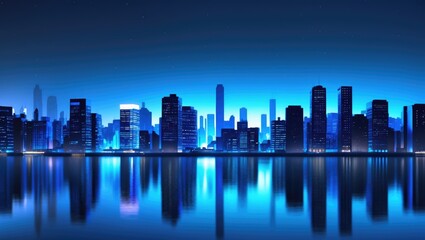 Fototapeta premium blue neon illuminated backdrop