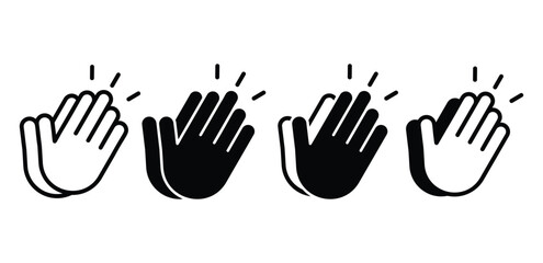 Clapping Hands Applause Icons Vector Design Illustration Set 