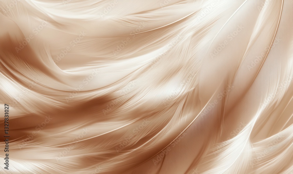 Poster abstract background with soft mocha mousse feathers and shadows