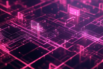 Fototapeta premium Abstract digital network design with glowing lines and nodes