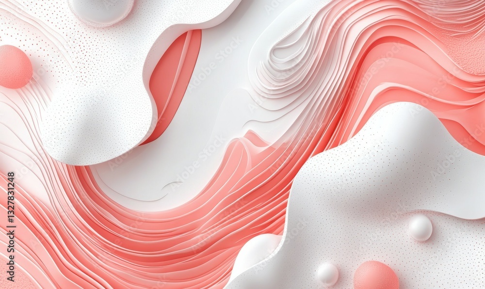 Poster abstract pink and white background with geometric patterns