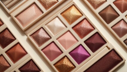 Fototapeta premium Colorful shades eyeshadow palette in tones close-up