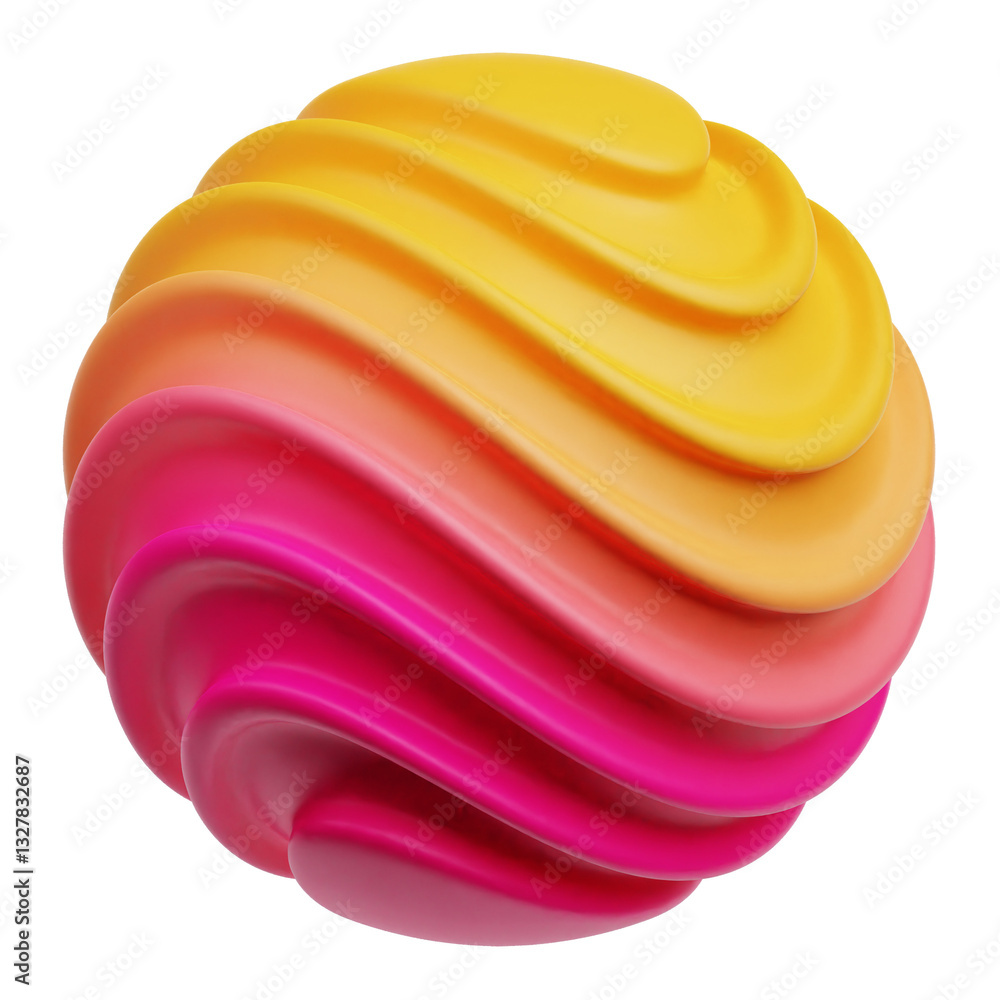 Poster gradient abstract shape 3d icon isolated on the transparent background