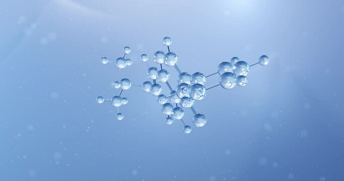 Ipriflavone rotating molecular structure, 3d model of synthetic isoflavone
