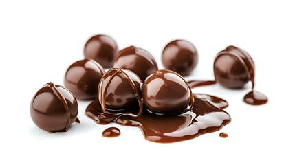 Obraz premium Chocolate Truffles isolated on white background