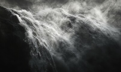 The sound of rushing water fills the air as the falls cascade down a steep rock face, geology, seljalandsfoss