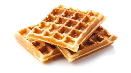 Waffles on a white background