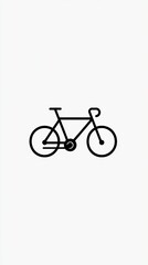 Fototapeta premium Minimalist Bicycle Illustration: A Simple Line Drawing of a Bike on White Background