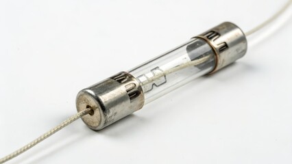 Glass Tube Fuse on White Background
