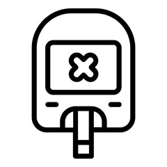 Fototapeta premium blood glucose meter unhealthy icon line