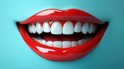 Naklejka premium Smiling mouth with bright teeth