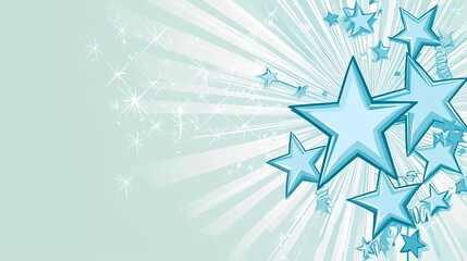 Happy Labor Day Colorful stars radiating on a soft background.