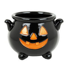 Halloween cauldron-shaped punch bowl  isolated on transparent white background