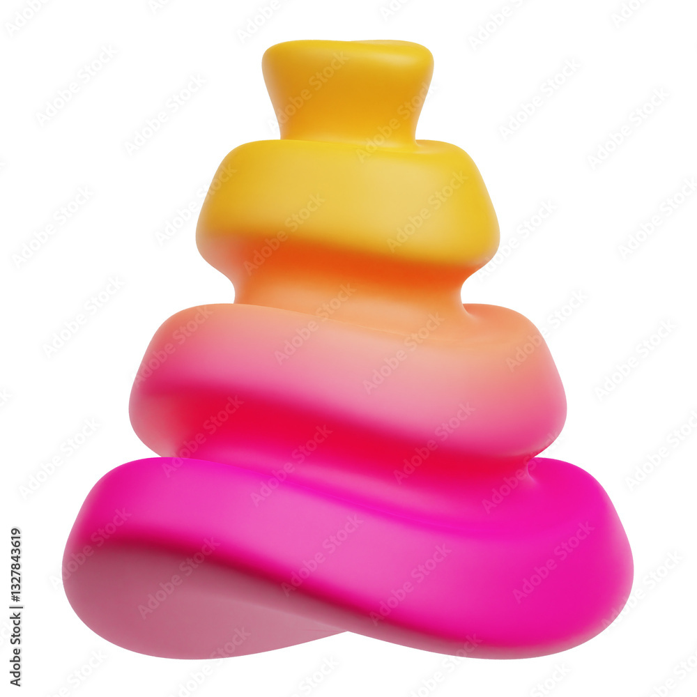 Poster gradient abstract shape 3d icon isolated on the transparent background