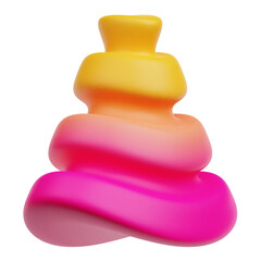 gradient abstract shape 3d icon isolated on the transparent background