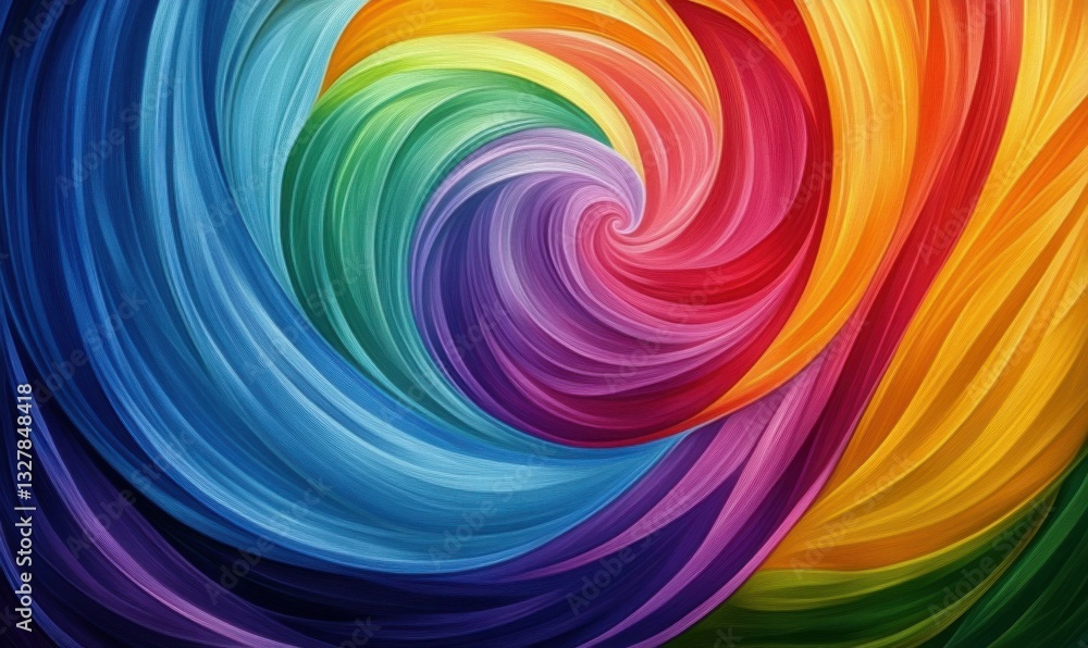 Poster a colorful abstract painting of swirling shapes and gradients, creating a dynamic visual appeal. .