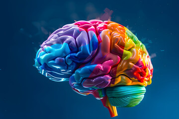 Colored Brain Map Interpreting Different Psychological Functions