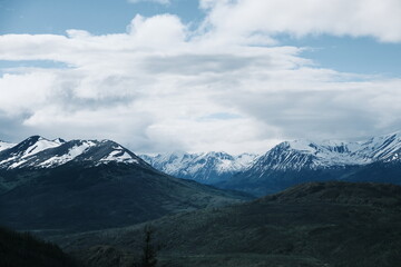 Fototapeta premium Mountain range in Kenai Fjords National Park