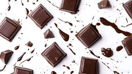 Abstract pattern made of chocolate isolated