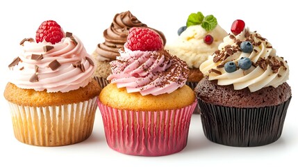 Cupcakes isolated on white background