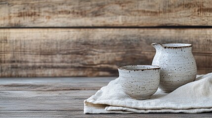 A traditional Japanese sake set with fine ceramic textures