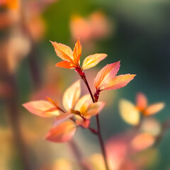 Fototapeta premium feuilles de spirées au printemps