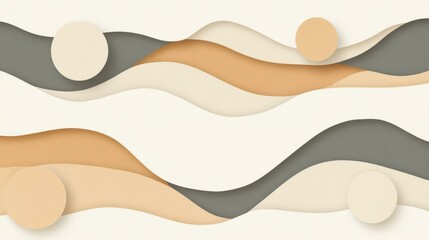 Discover captivating Japanesestyle circles on a sand texture, fusing modern flat design with a unique abstract flair.