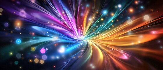 Fototapeta premium Vibrant Cosmic Burst: A Kaleidoscope of Light and Color