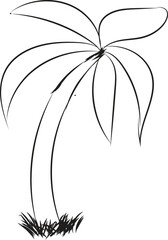 Hand drawn trees outline illustration