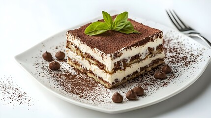 Tiramisu Dessert Composition with a plate