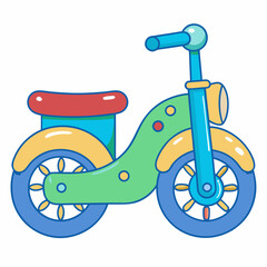 Colorful cartoon bicycle design digital art fun environment whimsical viewpoint creative concept for kids