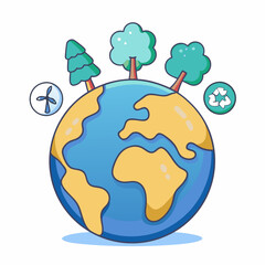 Sustainable practices for a greener earth eco-friendly initiatives nature illustration environmental awareness creative perspective