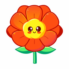 Cheerful cartoon flower nature scene digital art colorful environment playful viewpoint whimsical concept