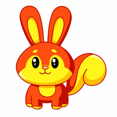 Playful cartoon bunny character digital art whimsical environment colorful design cute animal concept for kids