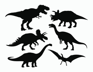 Classic Dinosaur Silhouette Vector Template