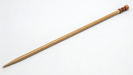 Wooden Stick with Tapered Ends and Decorated Top