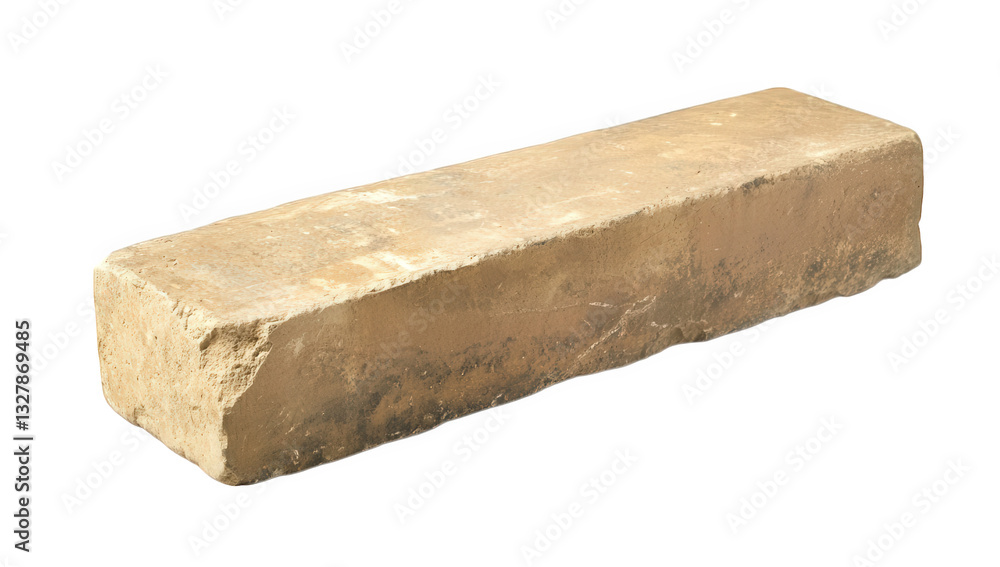 Poster rectangular textured brick likely made of clay or concrete used in construction and building project