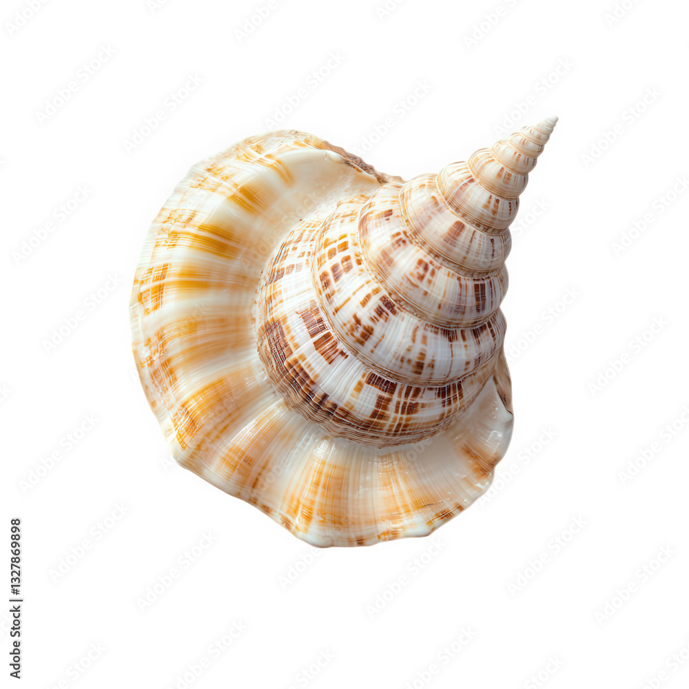 Poster beautifully patterned seashell showcasing its spiral structure and intricate designs the shell is di