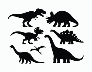 Minimalist Dinosaur Silhouette EPS Template Illustration
