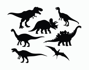 Prehistoric Dinosaur Vector Silhouettes Template