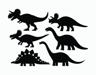Naklejka premium Simple Dinosaur Silhouette Vector Template Design