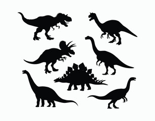 Simple Dinosaur Silhouette Vector Template