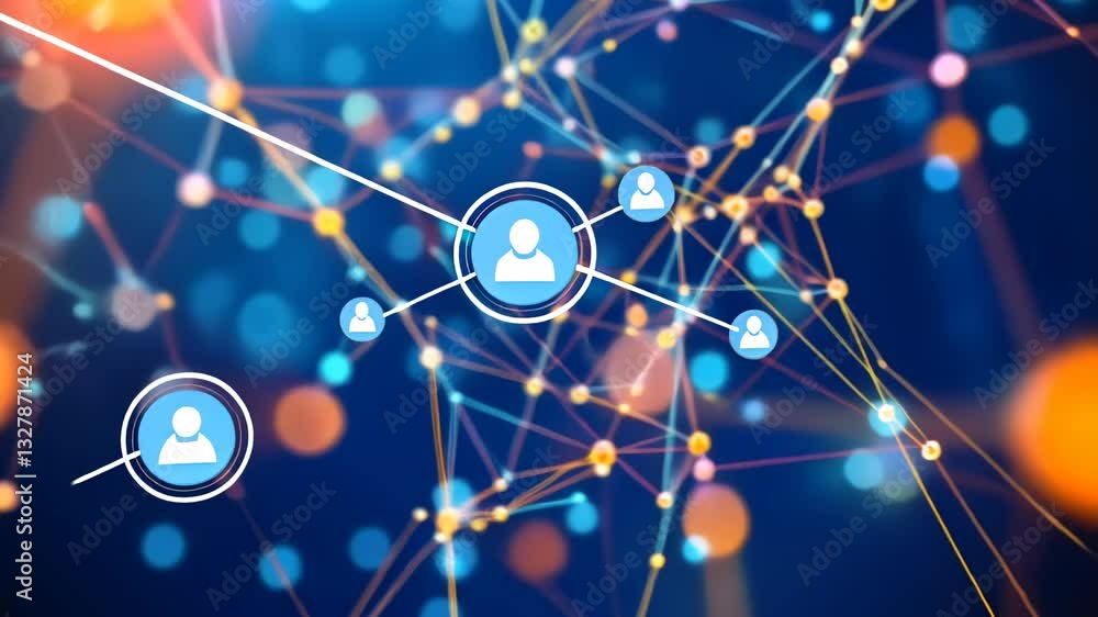 Poster Exploring the vibrant connections in a digital network illuminated by a colorful glow Generative AI