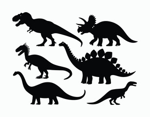 Triassic Animal Silhouette EPS Template Illustration