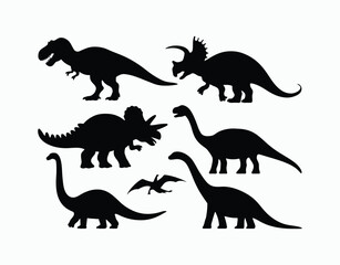 Wild Dinosaur Silhouette Vector Template