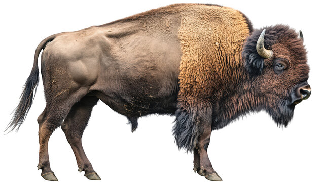a bison showcasing its robust body and distinctive shaggy fur highlighting the animal's strength and natural beauty