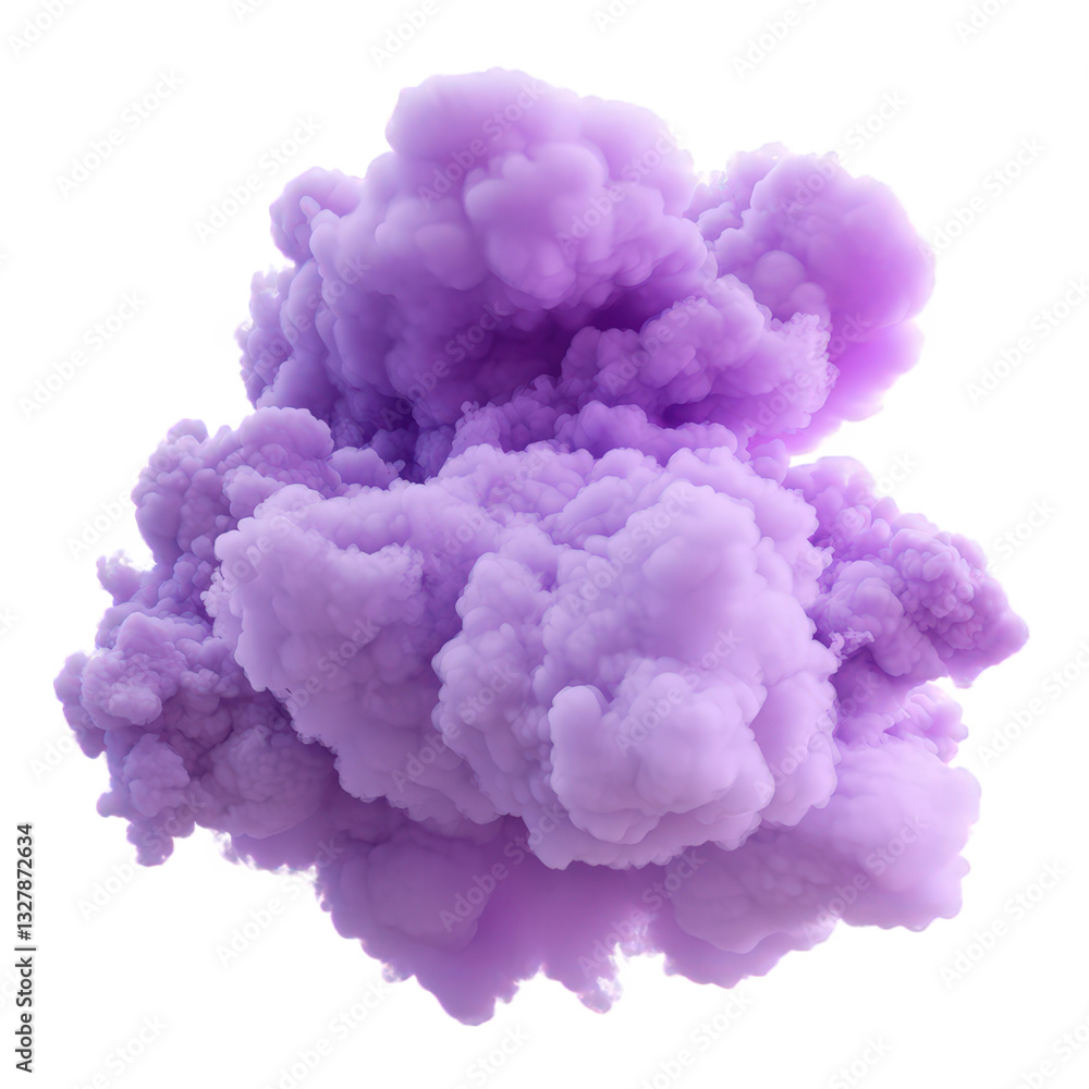 Poster a vibrant purple smoke cloud showcasing a fluffy and dynamic texture often used in graphic design ph
