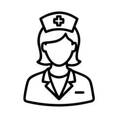 Obraz premium Nurse icon with cap, healthcare profession symbol